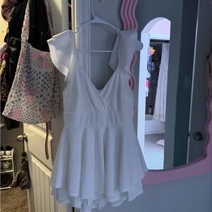 Altar'd State Cream Dress with Ruffle Detail